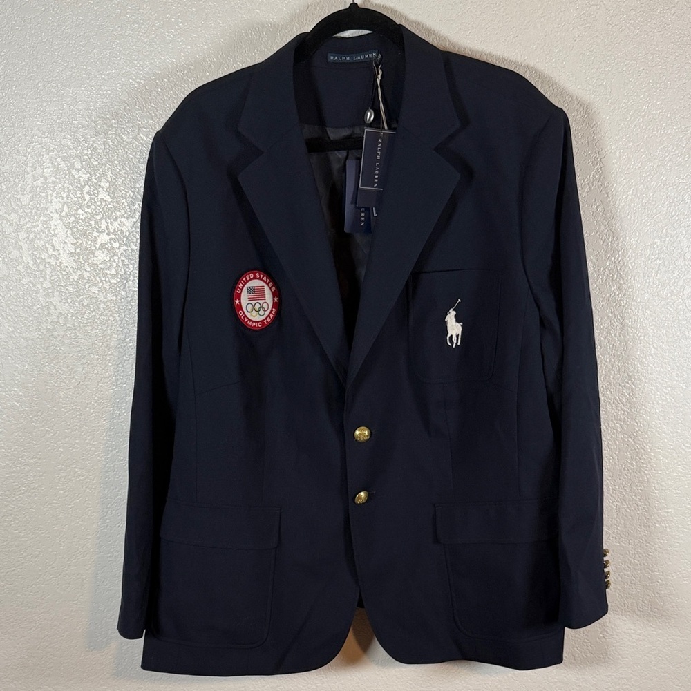 Ralph Lauren Navy Tropical Wool 2012 Olympics Opening Ceremony Blazer Size 24 R